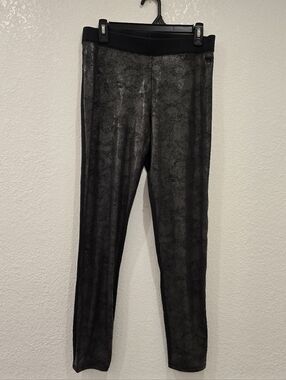 Victoria's Secret PINK Black Leather Look Leggings L